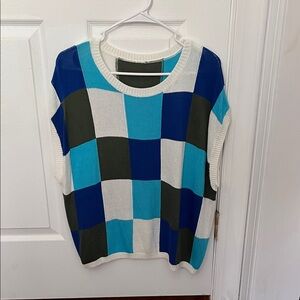Color Block Sleeveless Sweater